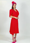 Ella Boo Oversize Tulip Sleeve Midi Dress, Red