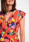 Ella Boo Abstract Floral Print Maxi Dress, Red Multi