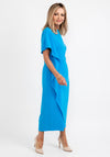 Ella Boo Drape Side Detail Maxi Dress, Ocean