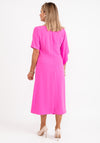 Ella Boo Drape Sleeve A Line Midi Dress, Pink