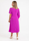 Ella Boo Drape Sleeve A Line Midi Dress, Fuchsia