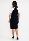 Ella Boo Cape Sleeve Pencil Midi Dress, Navy & White