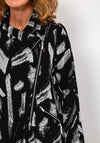 Inco Embossed Knit Zip Jacket, Black & Silver