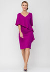 Lizabella Frill Trim Pencil Dress, Fuschia Purple