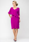 Lizabella Frill Trim Pencil Dress, Fuschia Purple