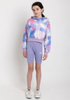 Ellesse Girls Holdina Print Crop Hoody, Lilac Multi