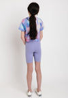 Ellesse Girls Cindra Print Crop Tee, Lilac Multi