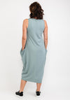 Elsewhere Balloon Hem Jersey Dress, Eucalyptus