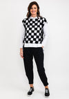 Elsewhere Checked Crochet Vest, Black