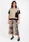 Elsewhere Contrast Material Trim T-Shirt, Cafe Creme