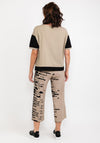 Elsewhere Contrast Material Trim T-Shirt, Cafe Creme
