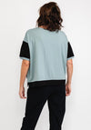 Elsewhere Contrast Material Trim T-Shirt, Eucalyptus