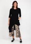 Elsewhere Asymmetric Curved Long Hem Top, Black