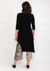 Elsewhere Asymmetric Curved Long Hem Top, Black
