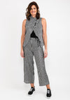 Elsewhere Sleeveless Striped Waistcoat, Black & Silver