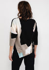 Elsewhere Asymmetric Hem Print Top, Black Multi