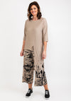 Elsewhere Asymmetric Long Side Hem T-Shirt, Cafe Creme