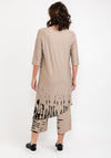 Elsewhere Asymmetric Long Side Hem T-Shirt, Cafe Creme