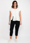 Elsewhere Box Pleat Knit Top, Off White