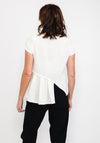 Elsewhere Box Pleat Knit Top, Off White