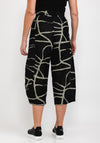 Elsewhere Abstract Print Wide Leg Trousers, Black & Khaki