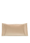 Emis Leather Pearly Clutch Bag, Beige