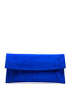 Emis Leather Envelope Clutch Bag, Cobalt