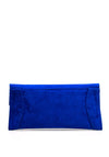 Emis Leather Envelope Clutch Bag, Cobalt
