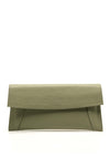 Emis Leather Clutch Bag, Green