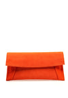 Emis Leather Envelope Clutch Bag, Orange