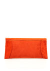 Emis Leather Envelope Clutch Bag, Orange