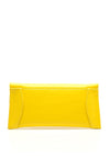 Emis Leather Envelope Clutch Bag, Yellow