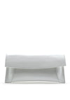 Emis Leather Shimmer Clutch Bag, White