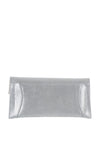 Emis Shimmer Suede Clutch Bag, Silver