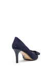 Emis Leather Suede Bow Court Shoes, Navy