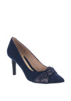 Emis Suede Knot Court Shoes, Navy