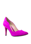 Emis Suede Scallop Edge High Heel Shoes, Fuchsia
