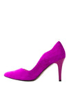Emis Suede Scallop Edge High Heel Shoes, Fuchsia