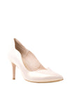 Emis Leather Shimmer Scallop Edge Court Shoes, Rose Gold