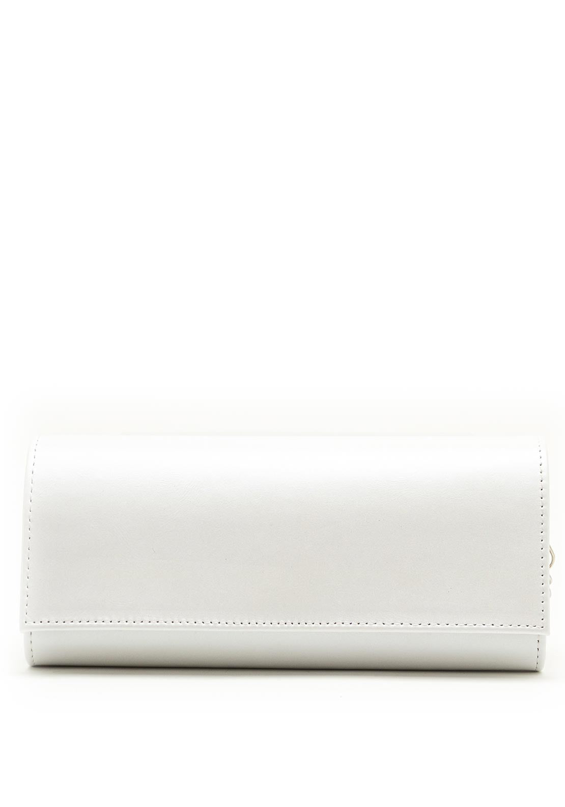 Emis Leather Clutch Bag, White