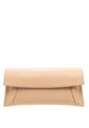 Emis Leather Envelope Clutch Bag, Nude