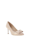 Emis Leather Shimmer Bow Court Shoes, Blush
