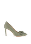 Emis Leather Knot Bow Court Shoes, Green