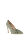 Emis Leather Knot Bow Court Shoes, Green