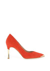 Emis Suede Gold Trim Court Shoes, Orange