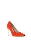 Emis Suede Gold Trim Court Shoes, Orange