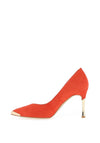 Emis Suede Gold Trim Court Shoes, Orange