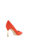 Emis Suede Gold Trim Court Shoes, Orange
