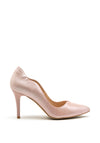 Emis Suede Shimmer Pointed Toe Court Shoes, Pink