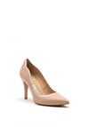Emis Leather Contrast Trim Court Shoes, Pink